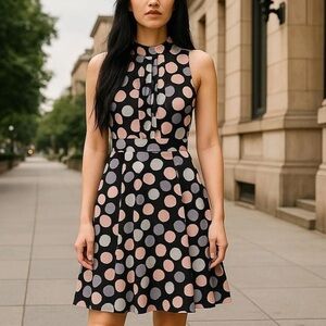 Voir Voir- Women’s Polka Dot Dress with Tie in Back Size 10